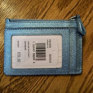 NWT Coach Mini Key Coin Photo ID Holder Ice Blue